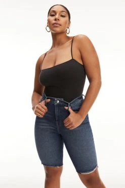 GOOD AMERICAN SEAMLESS SKINNY STRAP BODYSUIT | BLACK001 Bodysuits