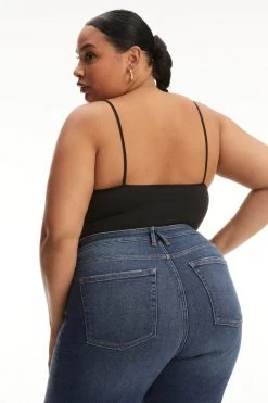 GOOD AMERICAN SEAMLESS SKINNY STRAP BODYSUIT | BLACK001 Bodysuits