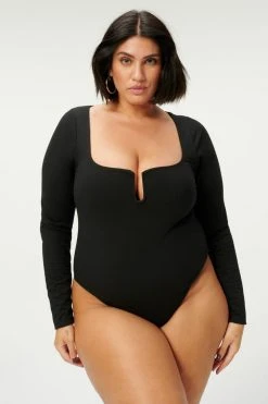 Best Pirce 👏 GOOD AMERICAN GOOD TOUCH U RING BODY | BLACK001 Bodysuits ⭐ 15 GOOD AMERICAN GOOD TOUCH U RING BODY | BLACK001 Bodysuits