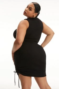 GOOD AMERICAN RUCHED TANK MINI DRESS | BLACK001 Dresses