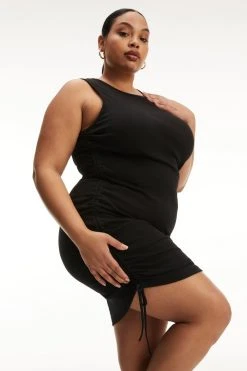 GOOD AMERICAN RUCHED TANK MINI DRESS | BLACK001 Dresses