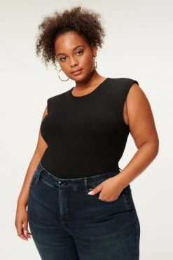 GOOD AMERICAN Bodysuits GOOD TOUCH SLEEVELESS BODY | BLACK001