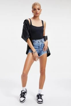 GOOD AMERICAN Bodysuits SCUBA CORSET BODYSUIT | BLACK001