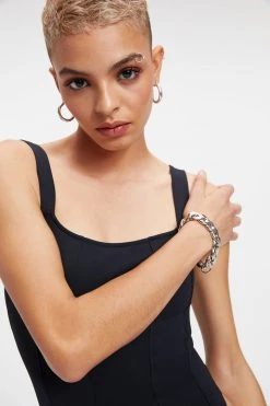 GOOD AMERICAN Bodysuits SCUBA CORSET BODYSUIT | BLACK001