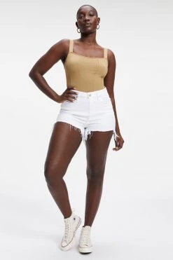 GOOD AMERICAN SCUBA CORSET BODYSUIT | PECAN001