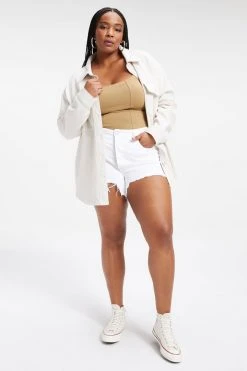 GOOD AMERICAN SCUBA CORSET BODYSUIT | PECAN001