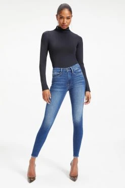 GOOD AMERICAN SCUBA MOCK NECK BODYSUIT | BLACK001 Bodysuits