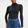 GOOD AMERICAN SCUBA MOCK NECK BODYSUIT | BLACK001 Bodysuits