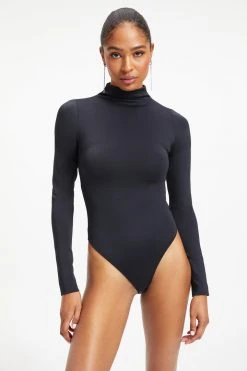 GOOD AMERICAN SCUBA MOCK NECK BODYSUIT | BLACK001 Bodysuits