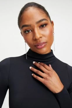 GOOD AMERICAN SCUBA MOCK NECK BODYSUIT | BLACK001 Bodysuits