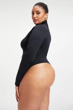 GOOD AMERICAN SCUBA MOCK NECK BODYSUIT | BLACK001 Bodysuits