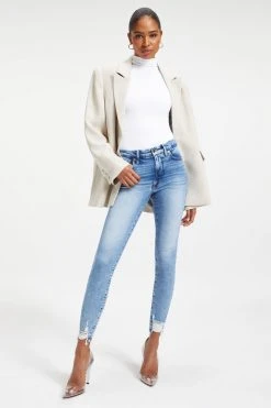 GOOD AMERICAN SCUBA MOCK NECK BODYSUIT | WHITE001