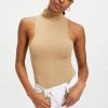 GOOD AMERICAN SCUBA MOCK NECK TANK BODYSUIT | PECAN001 Bodysuits