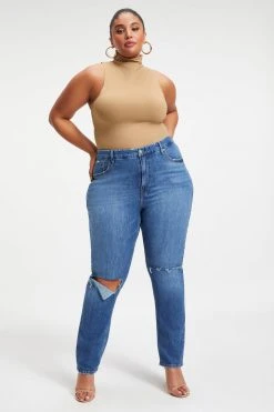 GOOD AMERICAN SCUBA MOCK NECK TANK BODYSUIT | PECAN001 Bodysuits