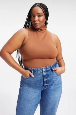 GOOD AMERICAN SCUBA MOCK NECK TANK BODYSUIT | RUST001 Bodysuits