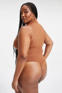 GOOD AMERICAN SCUBA MOCK NECK TANK BODYSUIT | RUST001 Bodysuits