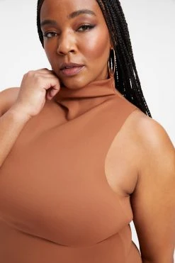 GOOD AMERICAN SCUBA MOCK NECK TANK BODYSUIT | RUST001 Bodysuits