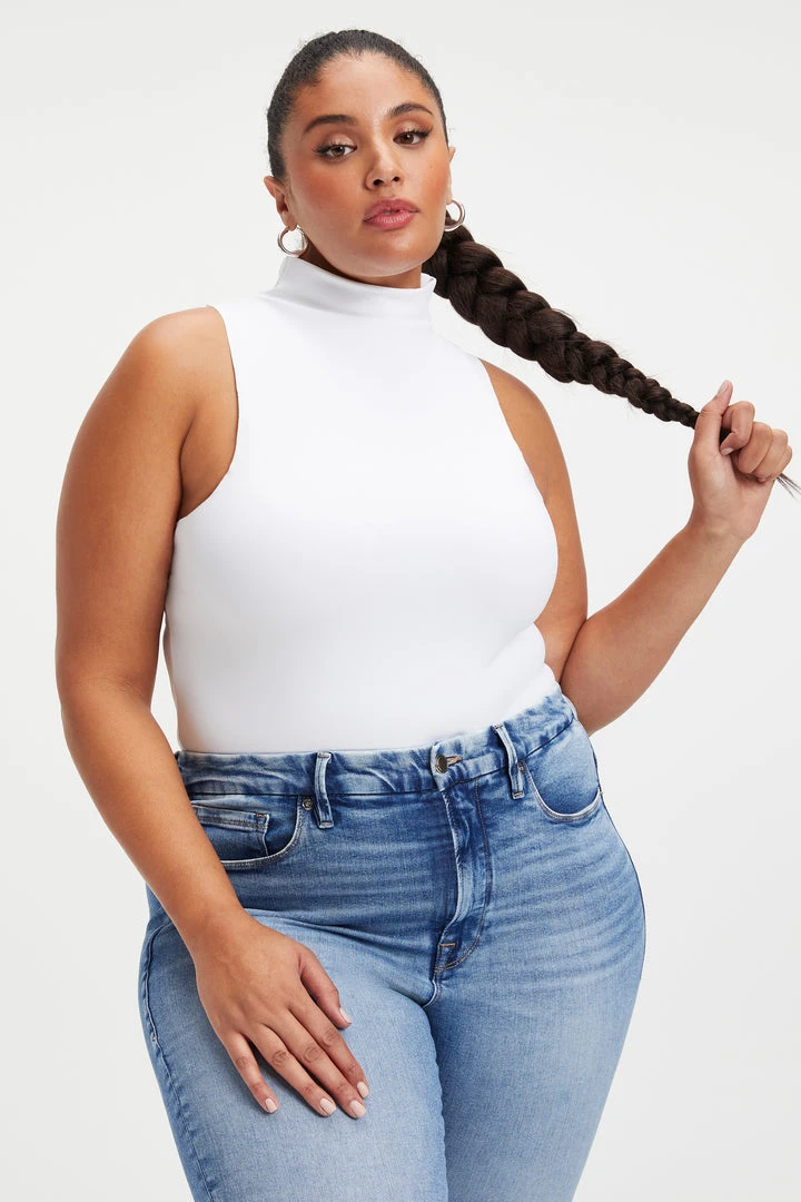 Promo 🤩 GOOD AMERICAN Bodysuits SCUBA MOCK NECK TANK BODYSUIT | WHITE001 🤩 13 GOOD AMERICAN Bodysuits SCUBA MOCK NECK TANK BODYSUIT | WHITE001