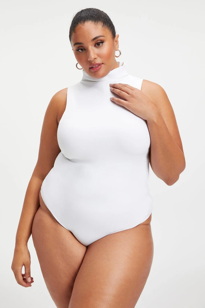 Promo 🤩 GOOD AMERICAN Bodysuits SCUBA MOCK NECK TANK BODYSUIT | WHITE001 🤩 14 GOOD AMERICAN Bodysuits SCUBA MOCK NECK TANK BODYSUIT | WHITE001