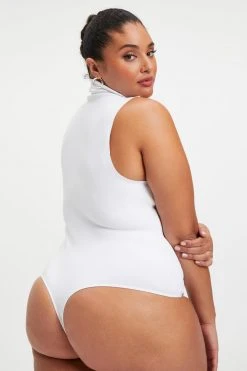 Promo 🤩 GOOD AMERICAN Bodysuits SCUBA MOCK NECK TANK BODYSUIT | WHITE001 🤩 31 GOOD AMERICAN Bodysuits SCUBA MOCK NECK TANK BODYSUIT | WHITE001