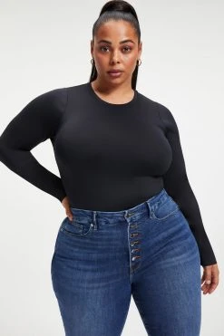 Cheap ❤️ GOOD AMERICAN SCUBA CREWNECK BODYSUIT | BLACK001 Bodysuits 🎁 21 GOOD AMERICAN SCUBA CREWNECK BODYSUIT | BLACK001 Bodysuits