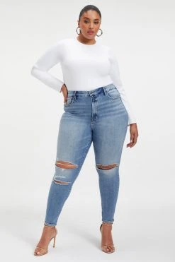 GOOD AMERICAN SCUBA CREWNECK BODYSUIT | WHITE001