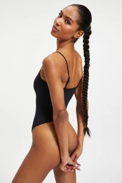 GOOD AMERICAN Bodysuits SCUBA SPAGHETTI BODYSUIT | BLACK001