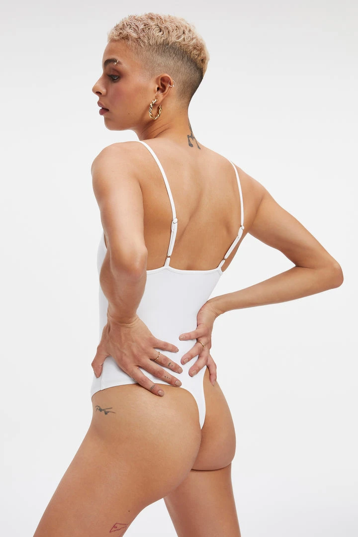 Cheap 👍 GOOD AMERICAN SCUBA SPAGHETTI BODYSUIT | WHITE001 Bodysuits 👍 3 GOOD AMERICAN SCUBA SPAGHETTI BODYSUIT | WHITE001 Bodysuits