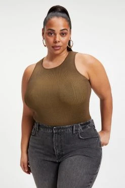 GA-SALE Bodysuits HIGH RIBBED BODYSUIT | FOG001