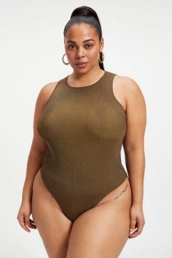 GA-SALE Bodysuits HIGH RIBBED BODYSUIT | FOG001