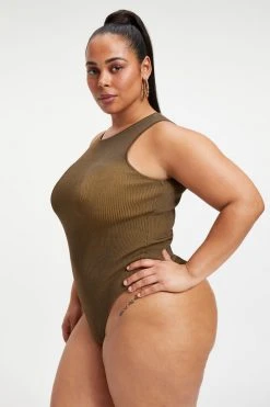 GA-SALE Bodysuits HIGH RIBBED BODYSUIT | FOG001