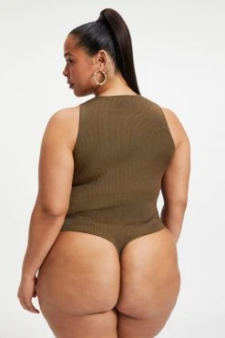 GA-SALE Bodysuits HIGH RIBBED BODYSUIT | FOG001