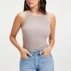 GA-SALE Bodysuits HIGH RIBBED BODYSUIT | MINK001