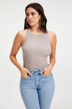 GA-SALE Bodysuits HIGH RIBBED BODYSUIT | MINK001