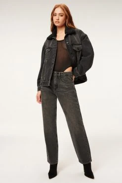 GA-SALE Bodysuits SCOOP NECK SHEER BODY | BLACK001