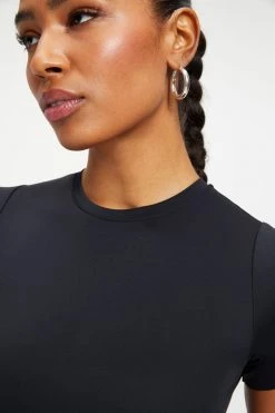 GOOD AMERICAN SCUBA TEE BODY | BLACK001 Bodysuits