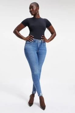 GOOD AMERICAN SCUBA TEE BODY | BLACK001 Bodysuits