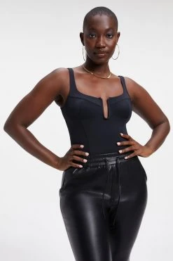 GOOD AMERICAN SCUBA U CORSET BODYSUIT | BLACK001 Bodysuits