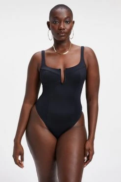 GOOD AMERICAN SCUBA U CORSET BODYSUIT | BLACK001 Bodysuits