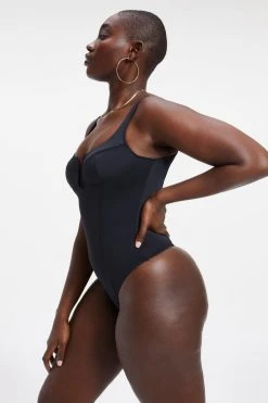 GOOD AMERICAN SCUBA U CORSET BODYSUIT | BLACK001 Bodysuits