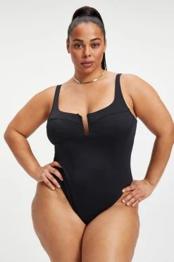 GOOD AMERICAN SCUBA U CORSET BODYSUIT | BLACK001 Bodysuits