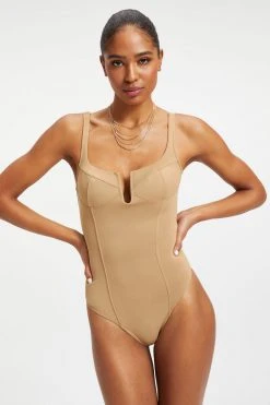 Cheap ⭐ GOOD AMERICAN SCUBA U CORSET BODYSUIT | PECAN001 Bodysuits ✔️ 22 GOOD AMERICAN SCUBA U CORSET BODYSUIT | PECAN001 Bodysuits