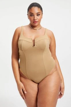 GOOD AMERICAN SCUBA U CORSET BODYSUIT | PECAN001 Bodysuits