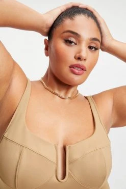 GOOD AMERICAN SCUBA U CORSET BODYSUIT | PECAN001 Bodysuits