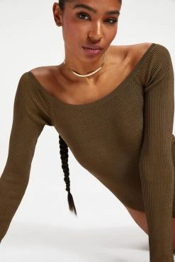 GA-SALE Bodysuits KNIT SCOOP BODYSUIT | FOG001