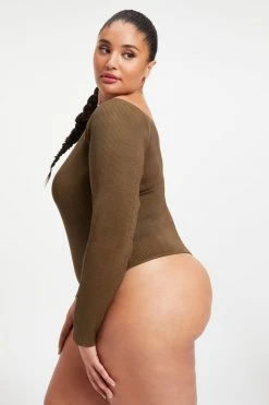 GA-SALE Bodysuits KNIT SCOOP BODYSUIT | FOG001