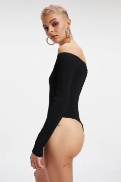 GA-SALE KNIT SCOOP BODYSUIT | BLACK001 Bodysuits