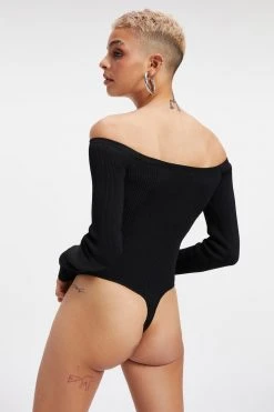 GA-SALE KNIT SCOOP BODYSUIT | BLACK001 Bodysuits