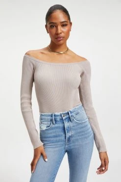 GA-SALE KNIT SCOOP BODYSUIT | MINK001 Bodysuits