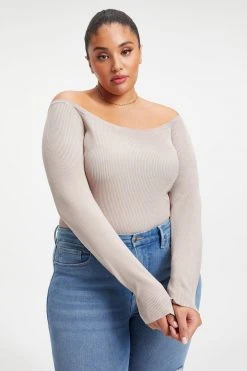 GA-SALE KNIT SCOOP BODYSUIT | MINK001 Bodysuits